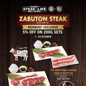 Yakiniku LIKE Zabuton Steak Sets Members Promotion (1-14 Oct 2025)