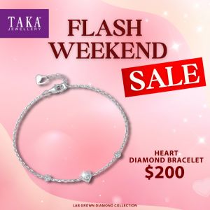 TAKA Jewellery Flash Weekend Sale - Heart Diamond Bracelet for $200