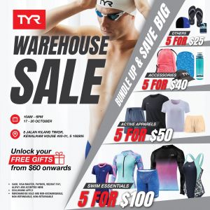 TYR Biggest Bundle Warehouse Sale: Up to 80% Off Swimwear & Gear (17–20 Oct 2025)