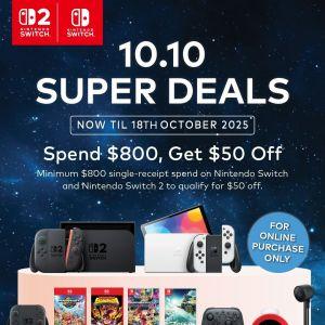 Toys R Us Nintendo 10.10 Sale: Spend $800 Get $50 Off (Till 18 Oct 2025)