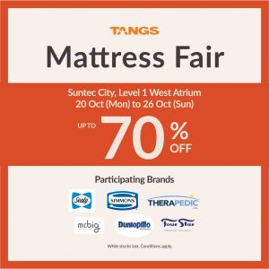 TANGS Mattress Fair: Up to 70% Off Top Brands (20–26 Oct 2025)