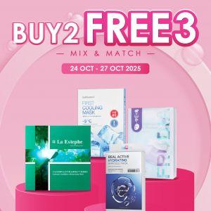 Sasa Buy 2 FREE 3 on Selected Masks Promotion (24-27 Oct 2025)