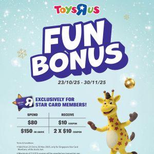 Toys R Us Fun Bonus Promotion (23 Oct - 30 Nov 2025)