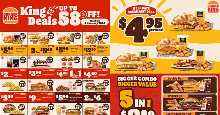 Burger King Coupons Singapore: Up to 58% Off King Deals (Till 4 January 2026)