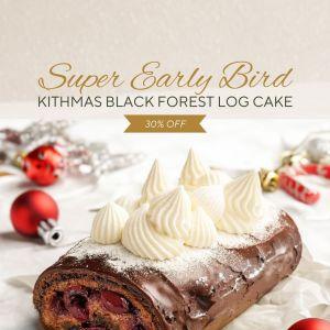 Kith Cafe Christmas Promotion - Black Forest Log Cake for 30% OFF (until 30 November 2025)