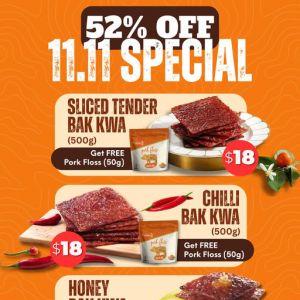 Fragrance Bak Kwa 11.11 Promotion: Bak Kwa + Free Pork Floss (11 Nov 2025)