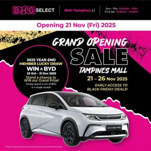 BHG Select Tampines Grand Opening Sale: Early Black Friday Deals (21–26 Nov 2025)
