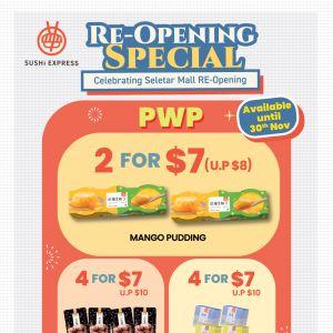 Sushi Express Seletar Re-Opening Promotion: PWP Deals (Until 30 Nov 2025)