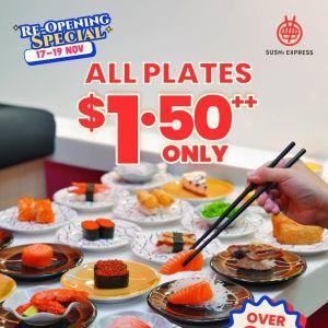 Sushi Express Seletar Re-Opening Promotion: All Plates at $1.50++ (17–19 Nov 2025)