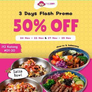 OMOOMO Flash Promotion: 50% Off Salsa Bowls & Bibimbabs (20–22 Nov & 27–29 Nov 2025)