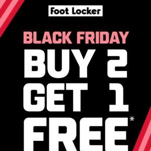 Foot Locker Black Friday Sale: Buy 2 Get 1 Free & Online Deals (24 Nov – 1 Dec 2025)