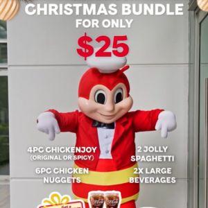 Jollibee Christmas Bundle for $25 Plus a FREE Plush Toy Promotion (27 November 2025 onwards)