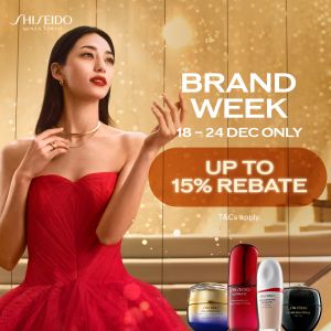 BHG Shiseido Brand Week Sale: Up to 15% Rebate, $30/$50 Off and Gift Sets (18–24 Dec 2025)