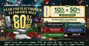 Audio House Year-End Electronics Clearance Sale: Up to 80% Off (25 Dec 2025 - 4 Jan 2026)