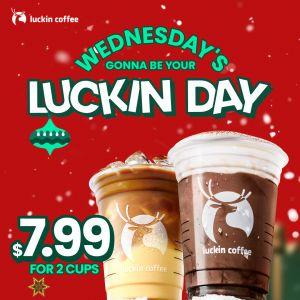 Luckin Coffee Luckin Day Promotion: $7.99 for 2 Cups (24 Dec 2025)