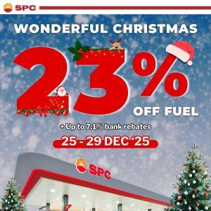 SPC Wonderful Christmas: 23% OFF Fuel + Bank Rebates (25 - 29 Dec 2025)