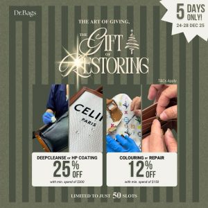 Dr.Bags Christmas Sale: 25% OFF DeepCleanse & HP Coating (24-28 Dec 2025)