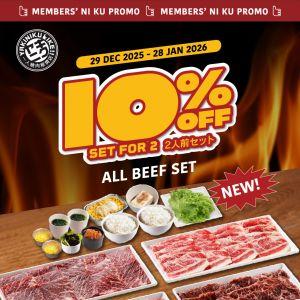 Yakiniku Like Member Promo: 10% OFF All Beef & Surf & Turf Sets (29 Dec 2025 - 28 Jan 2026)