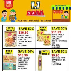 Sheng Siong 1.1 Big Sale: Buy 1 Get 1 Free Abalone & Bird's Nest ( 30 Dec 2025 - 5 Jan 2026)