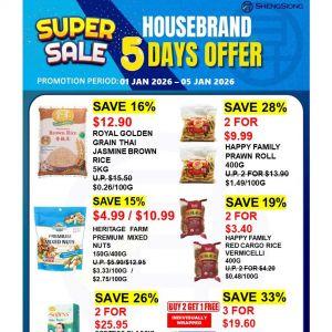 Sheng Siong Housebrand Super Sale: 5 Days Promotion (1-5 Jan 2026)