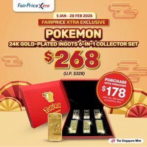 FairPrice Xtra Exclusive: Pokemon 24K Gold-Plated Collector Set (Until 28 Feb 2026)