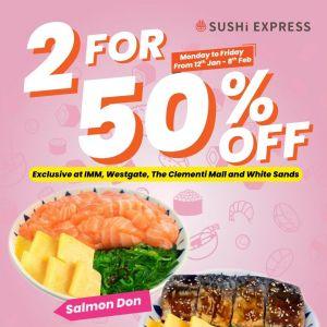 Sushi Express Delivery Promo: 2 for 50% OFF Salmon & Mackerel Don (12 Jan - 8 Feb 2026)