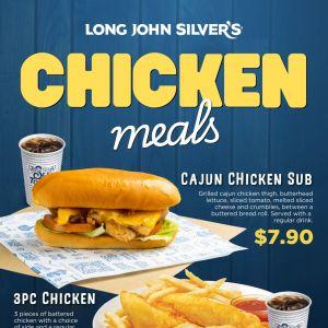 Long John Silver's Chicken Meals: Cajun Chicken Sub & 3pc Chicken (January 2026)