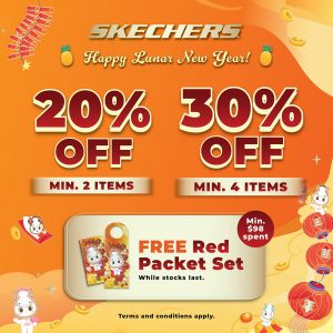BHG Skechers CNY Sale: Up to 30% OFF + Free Red Packet Set (Now - 1 Mar 2026)