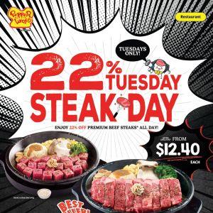 Pepper Lunch Tuesday Steak Day: 22% OFF Premium Beef Steaks (April 2026)