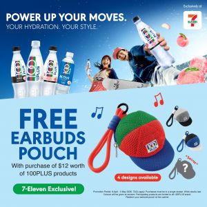 7-Eleven 100PLUS: FREE Exclusive Earbuds Pouch Redemption (08 April - 05 May 2026)