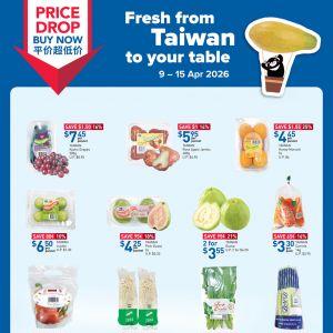 NTUC FairPrice Promotion: Fresh from Taiwan Price Drop - Up to 25% OFF (9-15 Apr 2026)