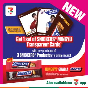 7-Eleven SNICKERS: FREE 1 Set of Mingyu Transparent Cards Promotion (April 2026)