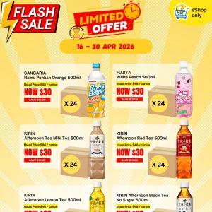 Japan Home Promotion: Flash Sale - Carton Drinks at $30 (16-30 Apr 2026)