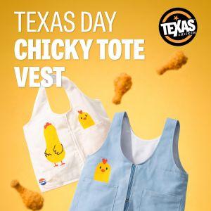 Texas Chicken Texas Day: Free Chicky Tote Vest - FREE With Every Texas Day Set