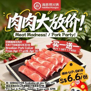 Haidilao Port Party Promotion: Meat Madness - Buy 1 Get 1 FREE (17-30 April 2026)