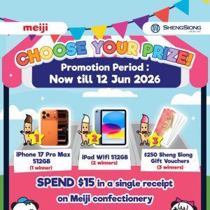 Sheng Siong Meiji Promotion: Choose Your Prize - Win an iPhone 17 Pro Max (Till Jun 2026)