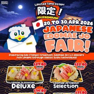 Don Don Donki Promotion: Japanese Edomae Jo Fair - Sushi Platters From $11.80 | 20-30 Apr 2026