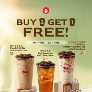 LiHO TEA Buy 2 Get 1 Free: Chew Chew Topping Launch - Buy 2 Get 1 Free (20-22 April 2026)