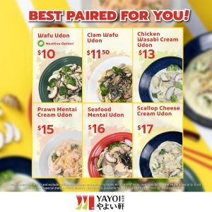 YAYOI Fusion Udon Promotion: Built For You Lunch Deals from $10 (Starting 20 April 2026)