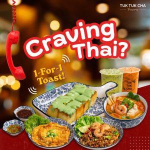 Tuk Tuk Cha 1-for-1 Golden Toast Promotion: Afternoon Thai Treats (Until 30 April 2026)
