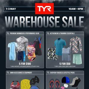 TYR Warehouse Sale: Up to 80% OFF & Exclusive Bundle Deals (1-3 May 2026)