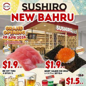 Sushiro New Bahru Grand Opening Promotion: $1.9++ Big Cut Tuna & Salmon Roe Wrap (28 April – 11 May 2026)