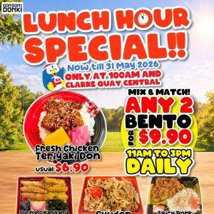 Don Don Donki Lunch Hour Promotion: Mix & Match Bentos - Any 2 For $9.90 (Till May 2026)