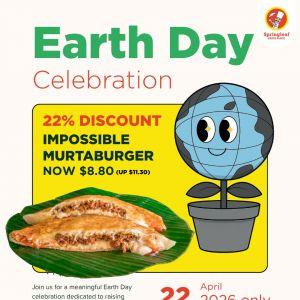 Springleaf Prata Place Earth Day Promotion: Earth Day Celebration - 22% OFF Impossible Murtaburger (22 April 2026)