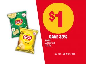 7-Eleven $1 Treat Yourself Promotion: Branded Snacks including Lay’s & Loacker (22 April - 05 May 2026)