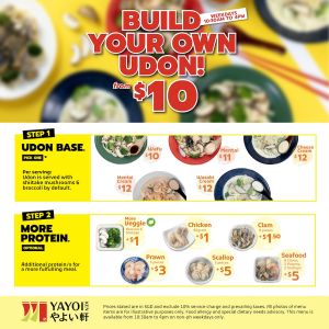 YAYOI Build Your Own Udon Promotion: Custom Bowls From $10 (Starting 20 April 2026)