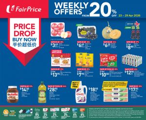 NTUC FairPrice Weekly Promotion: Price Drop Offers - Buy 1 Free 1 & Up to 37% OFF (23 - 29 April 2026)