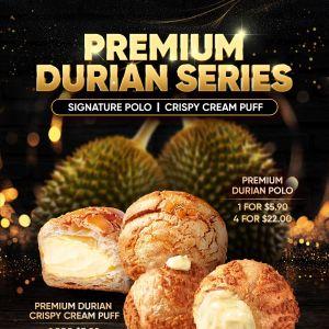 Kazo Premium Durian Series: Signature Polo & Crispy Cream Puff - From $3.80