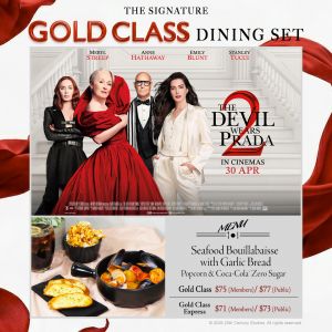 Golden Village Gold Class Dining Set: THE DEVIL WEARS PRADA 2 Movie Special (April 2026)