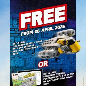 The Brick Shop LEGO Star Wars Promotion: FREE Razor Crest & Singapore-themed Postcard (From 26 April 2026)
